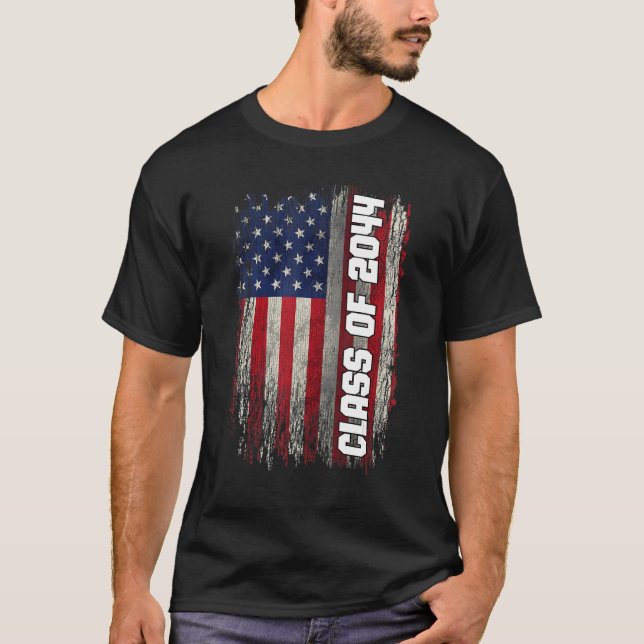 Camiseta Class of 2044  Senior 2044 USA American Flag (Frente)