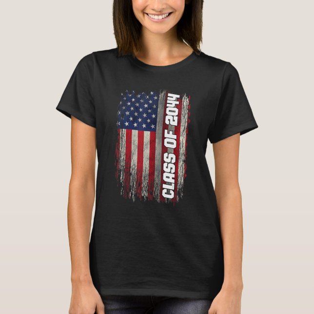 Camiseta Class of 2044  Senior 2044 USA American Flag (Frente)
