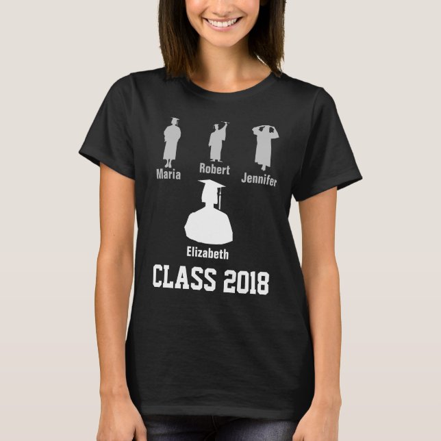 Camiseta Classe 2018 preto elegante e personalizável (Frente)
