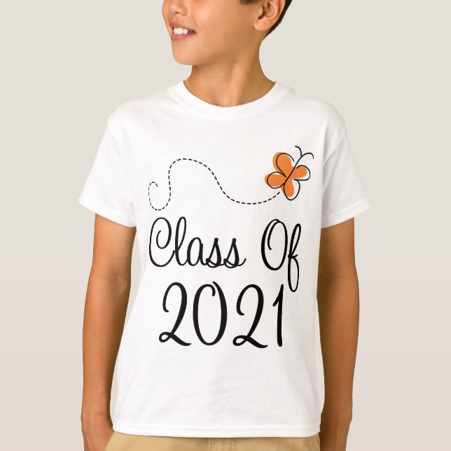 Camiseta Classe alaranjada da borboleta de 2021 (Frente)