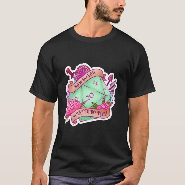 Camiseta Classe Alinhamento Dice Dungeon RPG (Frente)