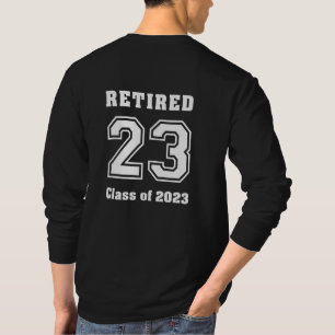 Camiseta Classe aposentada de 2023 de cores escuras e espor