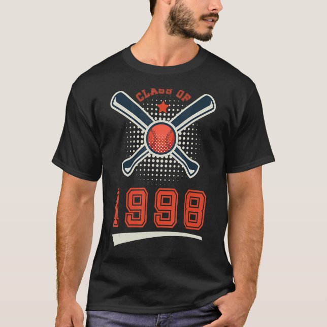 Camiseta Classe de 1998 School Graduation Baseball Player S (Frente)