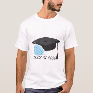 Camiseta Classe de 2020 Graduação com máscara de rosto