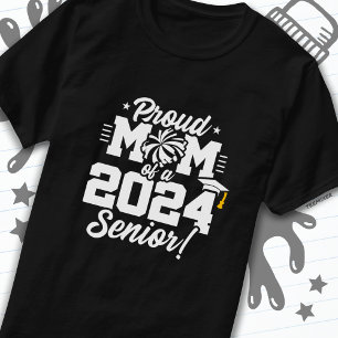 Camiseta Classe de 2024 Graduação Cheer Mãe Mais velho 2024