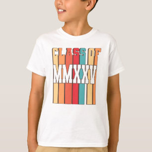 Camiseta Classe De 2025 Graduação Escolar MMXXV Diplom Retr