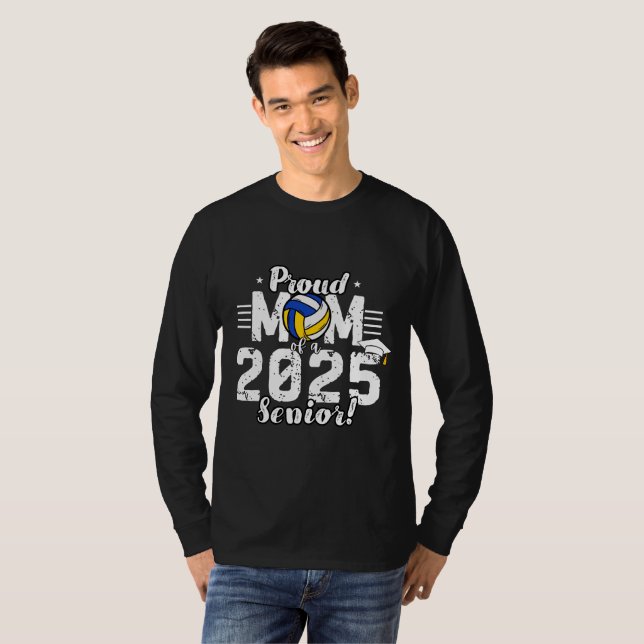 Camiseta Classe de 2025 - Mais velho 2025 - Mãe de Voleibol (Frente Completa)