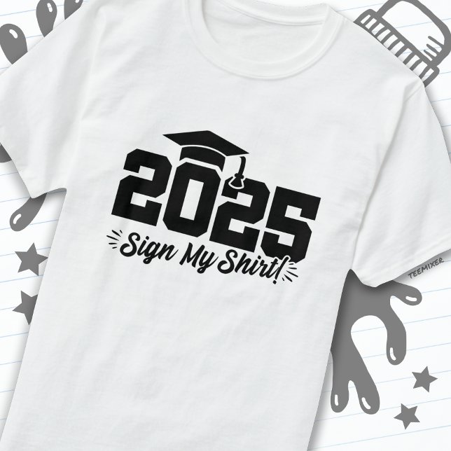 Camiseta Classe de 2025 - Sinal de graduação Meu Mais velho (Criador carregado)