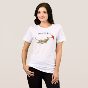 Camiseta Classe de 2026 Whimsical Giraffe Red Umbrella