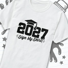 Camiseta Classe de 2027 - Sinal de graduação Meu Mais velho