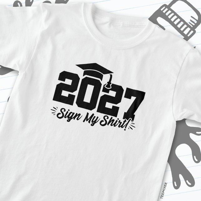 Camiseta Classe de 2027 - Sinal de graduação Meu Mais velho (Criador carregado)