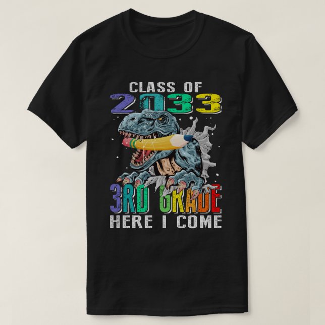 Camiseta CLASSE DE 2033 3º grau AQUI EU VENHO (Frente do Design)