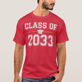 Camiseta Classe de 2033 Cresce com a Escola Primeiro Dia T-
