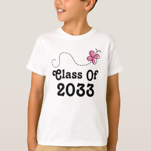 Camiseta Classe De 2033 Crianças De Borboleta De Garota