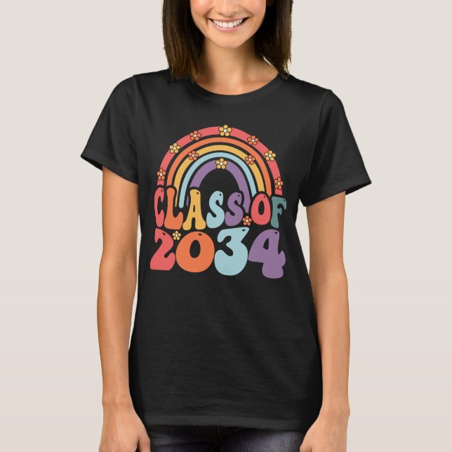 Camiseta Classe De 2034 Cresce Comigo Primeiro Dia De Escol (Frente)