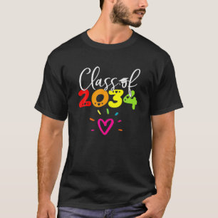 Camiseta Classe De 2034 Cresce Comigo Vintage Primeiro Dia 