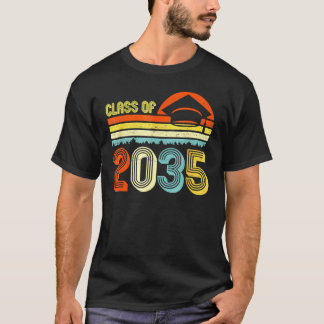 Camiseta Classe De 2035 Cresce Com A Vintagem Pré-K Do Form