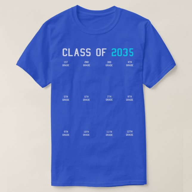 Camiseta Classe de 2035 Cresce com Mim Graduação Primeiro D (Frente do Design)