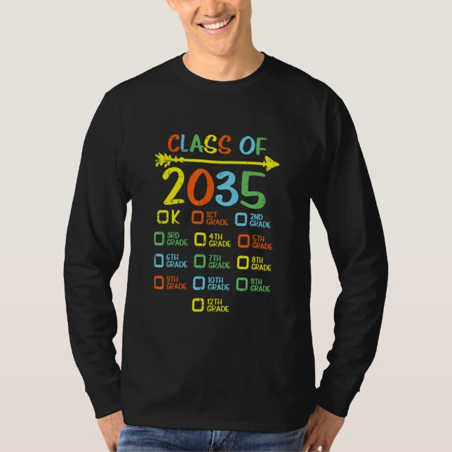 Camiseta Classe De 2035 Cresce Comigo Checklist Jarten (Frente)