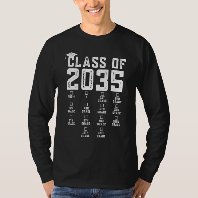 Camiseta Classe De 2035 Cresce Comigo Com Espaço Para Check (Frente)