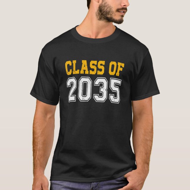 Camiseta Classe De 2035 Cresce Comigo De Volta Às Cores Esc (Frente)