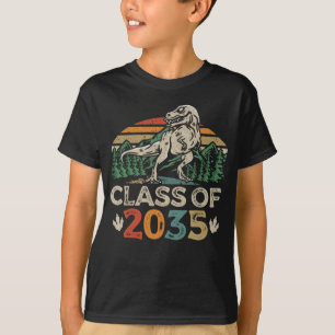 Camiseta Classe de 2035 Cresce Comigo Dinossauro de volta à