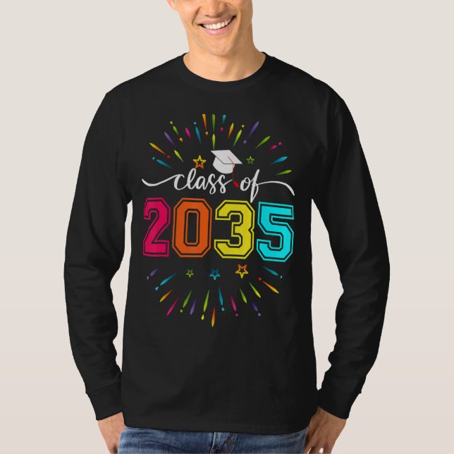 Camiseta Classe De 2035 Cresce Comigo Primeiro Dia Do Jardi (Frente)