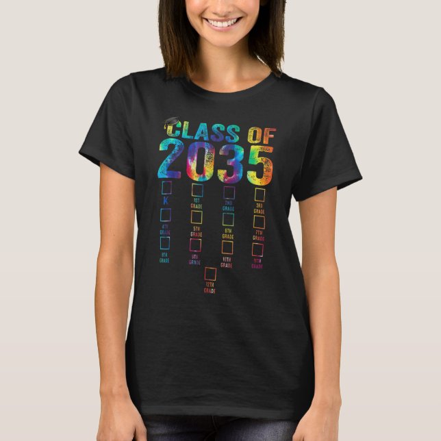 Camiseta Classe de 2035 cresceu comigo com espaço para Chec (Frente)