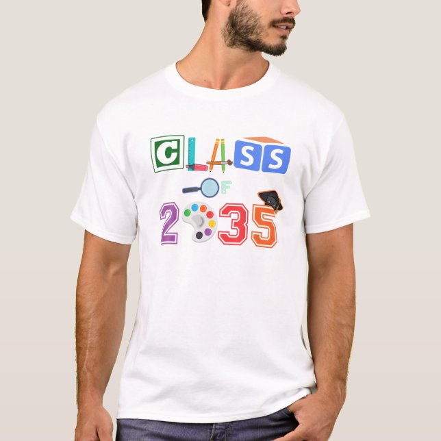 Camiseta CLASSE De 2035 Crianças Formandos Prek First Day P (Frente)