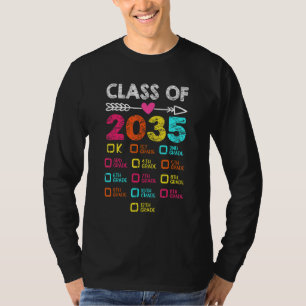 Camiseta Classe De 2035 Pós-Graduação Pré-K No Dia Passado