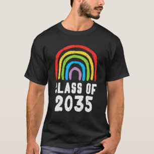 Camiseta Classe De 2035 Rainbow First Day Graduation Gr