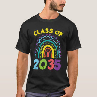 Camiseta Classe De 2035 Rainbow First Day Graduation Gr