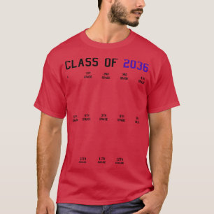 Camiseta Classe de 2036 Cresce com Mim Graduação Primeiro D