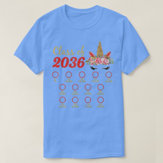 Camiseta Classe De 2036 Cresce Comigo No Primeiro Dia Da Fa (Frente do Design)