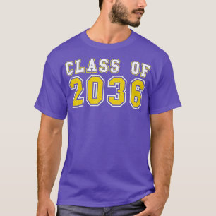 Camiseta Classe de 2036 Graduação Primeiro Dia do Jardim de