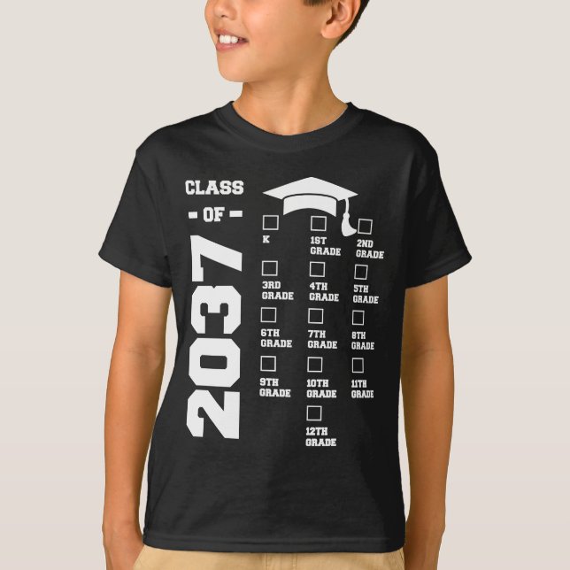Camiseta Classe De 2037 Cresce Comigo Primeiro Dia Da Escol (Frente)