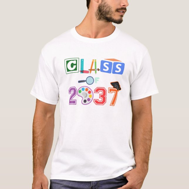 Camiseta CLASSE De 2037 Crianças PRE-K Nursery First Day Ex (Frente)