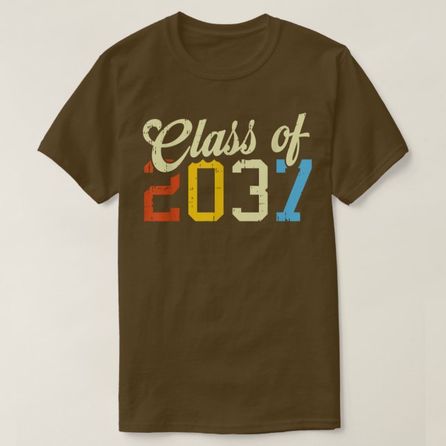 Camiseta Classe De 2037 Rua Pré-K Pré-Escolar Retro (Frente do Design)