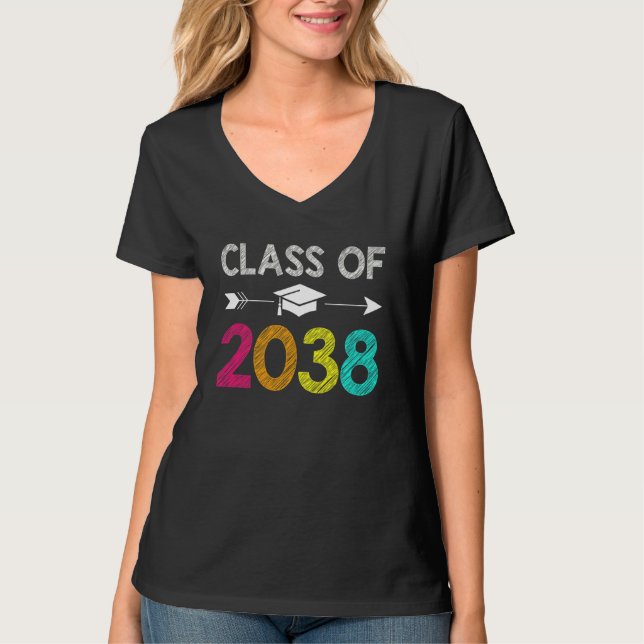 Camiseta Classe De 2038 Cresce Com O Meu Jardim De Infância (Frente)