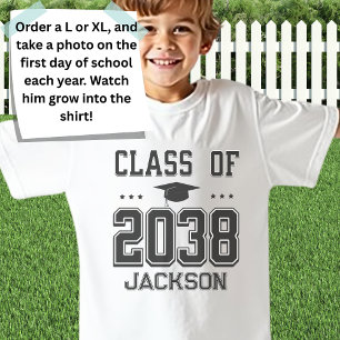 Camiseta Classe de 2038 para o Primeiro Dia de Foto Escolar