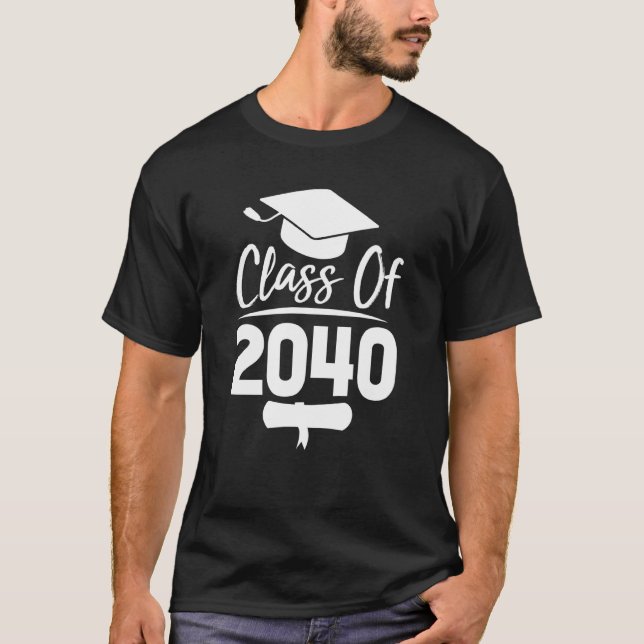 Camiseta Classe De 2040 Cresce Com O Meu Jardim De Infância (Frente)