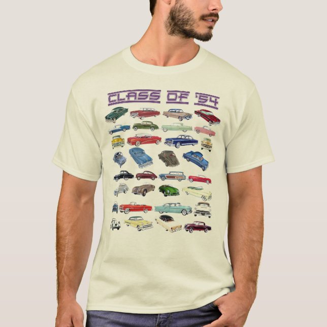 Camiseta Classe de automóveis clássicos de 1954 (Frente)