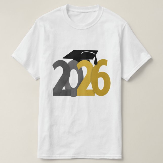Camiseta Classe de Cinzas Douradas de Graduação 2026 (Frente do Design)