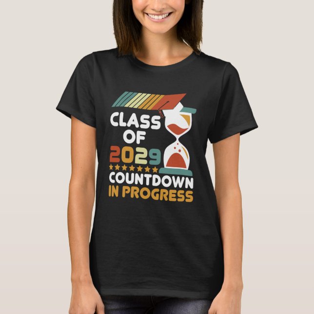 Camiseta Classe de Contagem de 2029 no Progresso do Graduad (Frente)