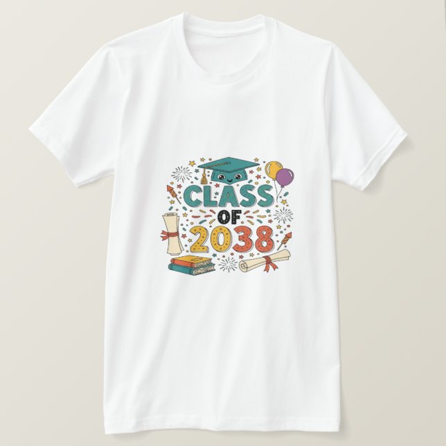Camiseta Classe de Design de Graduação 2038 (Frente do Design)