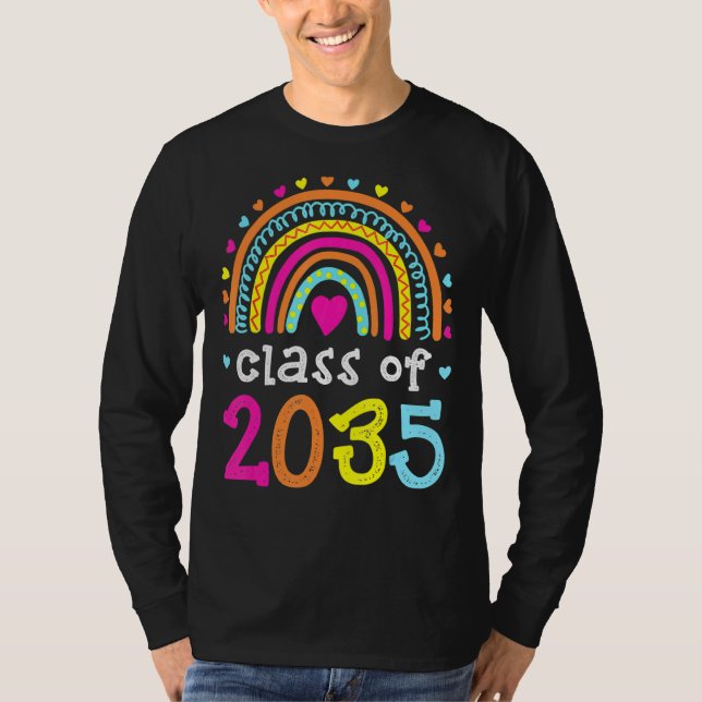 Camiseta Classe De Formando Arco-Íris Rosa 2035 (Frente)