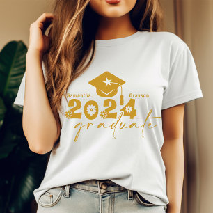 Camiseta Classe de Formando Personalizado de 2024 Dourada