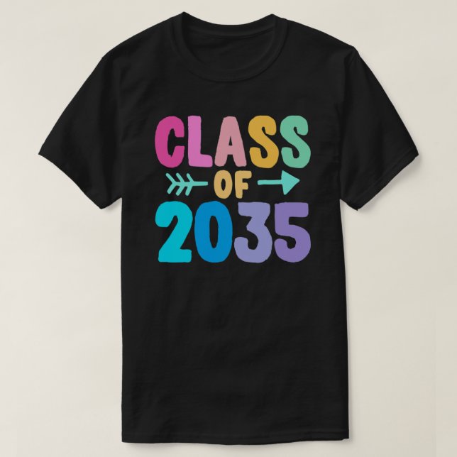 Camiseta Classe de Graduação 2035 Cresce com Camiseta-T (Frente do Design)
