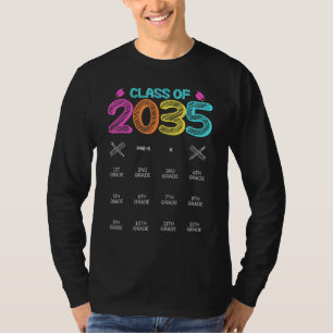 Camiseta Classe De Graduação 2035 Primeiro Dia De Crescimen