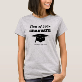 Camiseta Classe de Graduação Arte Vetor de Chapéu Branco Pr